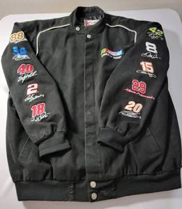 lot 32 image: Nascar Jackets and Shirts.  2 Authentic Nascar Black Jackets (Both XL) and 2 Authentic Nascar Shirts.