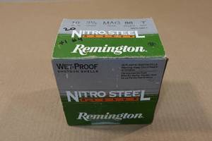 lot 203 image: 20 Remington Nitro Steel 10 Gauge 3-12 Magnum T Shot Shotshells