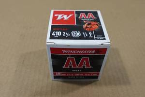 lot 213 image: 25 Winchester AA .410 Bore 2-12 9 Shot Shotshells