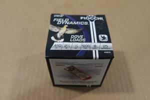 lot 215 image: 25 Fiocchi Field Dynamics .410 Bore 2-12 8 Shot Shotshells