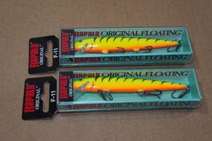 lot 8 image: 2 Rapala F-11 Firetiger Floating Fishing Lures