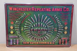 lot 50 image: Novelty Metal Sign - Winchester Repeating Arms Co