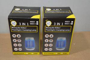 lot 63 image: 2 3-In-1 Solar Charging Mosquito KillerFlashlightCamp Light