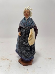 lot 23 image: French Vintage Clay Santon Doll Old Lady