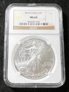2010 AMERICAN SILVER EAGLE NGC MS69