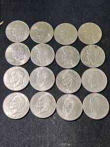 lot 18 image: GROUP OF 16 US EISENHOWER DOLLARS