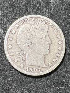 lot 24 image: 1907 US BARBER HALF DOLLAR