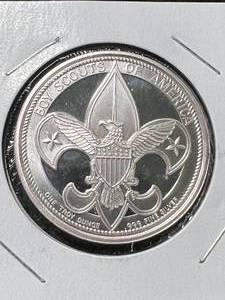 lot 25 image: 1 TROY OZ .999 FINE SILVER BOY SCOUTS ROUND