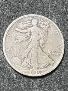 lot 42 image: 1918-D US WALKING LIBERTY HALF DOLLAR