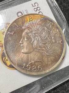 lot 53 image: 1 TROY OZ .999 FINE SILVER PEACE DOLLAR ROUND