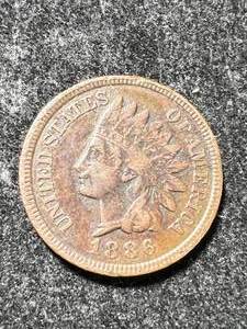 lot 57 image: 1886 US INDIAN HEAD CENT VF