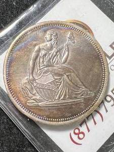 lot 61 image: 1 TROY OZ .999 FINE SILVER SEATED LIBERTY ROUND