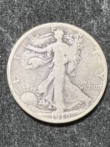 lot 62 image: 1919 US WALKING LIBERTY HALF DOLLAR