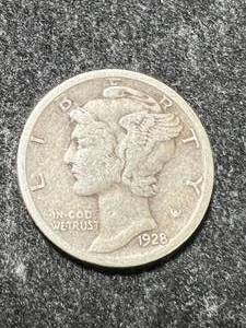 lot 65 image: 1928-S US MERCURY DIME