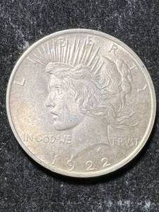 lot 71 image: 1922 US PEACE SILVER DOLLAR