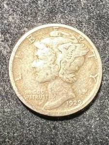 lot 76 image: 1929-S US MERCURY DIME VF
