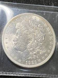 lot 90 image: 1921-D US MORGAN SILVER DOLLAR