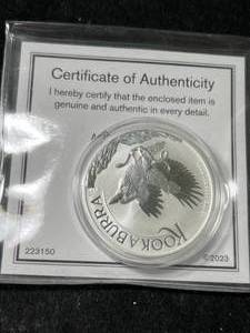lot 95 image: 1 TROY OZ .999 FINE SILVER 2024 AUSTRALIAN KOOKABURRA ROUND