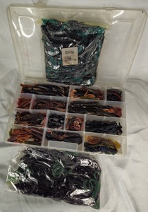 lot 39 image: Box of Plastic Baits- Most Berkley ( Box not Closing Properly) Plus 100 4 Berkley Craws & 40 8 Berkley Lizards