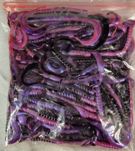 lot 41 image: 100 Approx. 7 Berkley Power Worms Tequila Sunrise