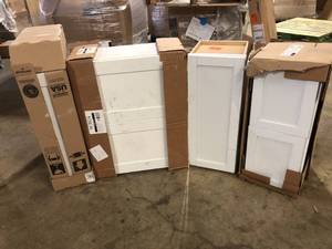 lot 34 image: lot of Assorted Kitchen Cabinets Various Models and Conditions  Customer Returns See Pictures