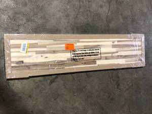 lot 35 image: HARDWOOD REFLECTIONS Solid Wood Butcher Block Shelf 48in. W X 12in. D X 1.5in. H in Unfinished Acacia Customer Returns See Pictures