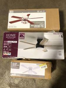 lot 3 image: Lot of  Assorted Ceiling Lighting Fans Various Models and Conditions Customer Returns See Pictures