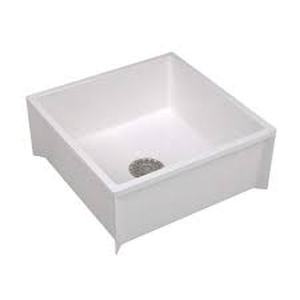 lot 6 image: MUSTEE 24 in. x 24 in. x 10 in. Service Mop Basin for 3 in. DWV in WhiteCustomer Returns See Pictures