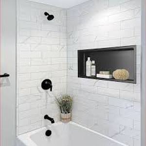 lot 19 image: AKDY 24 in. W x 12 in. H x 4 in. D 18-Gauge Bathroom Shower Niche in Matte Black   Customer Returns See Pictures
