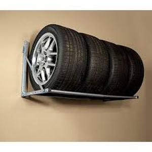 lot 21 image: HyLoft 48 in. W Adjustable Folding Garage Wall Tire Rack    Customer Returns See Pictures