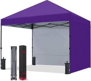lot 59 image: ABCCanopy 10 X 10 Easy Pop-Up Canopy Tent with 2 Sidewalls (Purple)