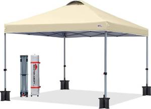 lot 61 image: MasterCanopy 10 X 10 Durable Pop-Up Canopy Tent (Beige)