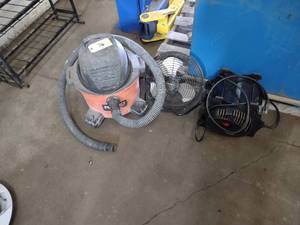 lot 76 image: (2) Fans & Shop Vac...