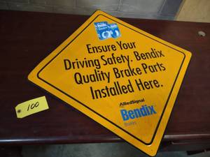 lot 100 image: Bendix Sign, 25x25...