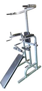 Power Tower with Bench Pull Up Bar Dip Station Adjustable Fitness Rack (Like New, See picture):