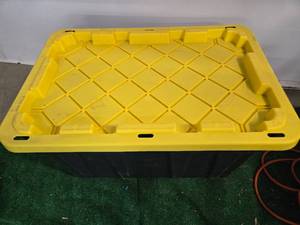 lot 27 image: Storage ContainerTote ( Used, Like New). Dimension 28L x19.5W x 15H