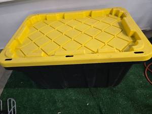 lot 34 image: Storage ContainerTote ( Used, Like New). Dimension 28L x19.5W x 15H