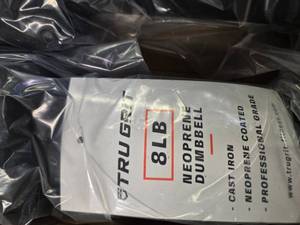 lot 55 image: Lot of 8LB Tru-Grit  Neoprene Dumbbells (NEW)
