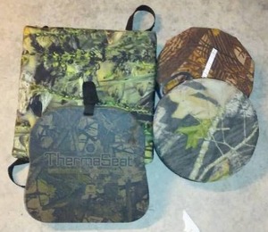 lot 525 image: Camo Bucket Swivel Seats (2) and More.