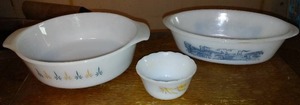 lot 540 image: Vintage Fire King, Milk Glass, Currier and Ives.