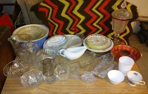 lot 557 image: Lead Crystal, Misc. China Glass Plates and More.