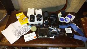 lot 574 image: Olympus OM-2 Camera With The Accessories.