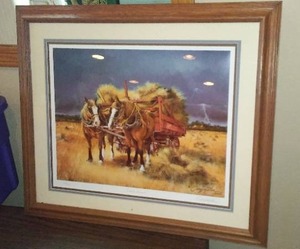 lot 921 image: Gary Miller Dakota Harvest Framed Print.