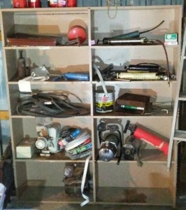 lot 703 image: Shelving With Contents.