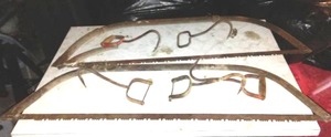 lot 715 image: Vintage Hay Hooks (5) And Saws (2)