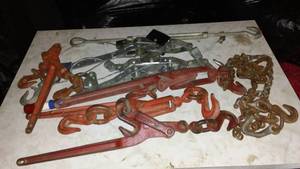 lot 716 image: Come-A-Long (2), Turn Buckles (4) Chains And More.