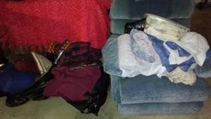 lot 729 image: Large lot of sheets, Blankets, and Pillows.