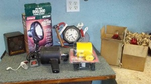 lot 999 image: Spotlight, Red Comet (3) Shop Clock And More.