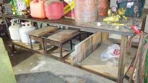 lot 644 image: Metal Workers Table, Bench Vise, Clamp, Ramps.