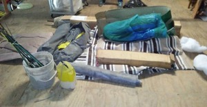 lot 755 image: Tarps, Tents, Fishing. New in box Umbrella.